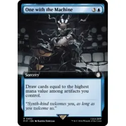 ONE WITH THE MACHINE (EXTENDED ART) X4 Universes Beyond: Fallout Magic MTG CARD - Image 1
