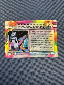 Topps Pikachu Card Mewtwo Strikes Back Battle Of Champions #25 Non Holo LP 1998 - Image 2