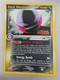 Dark Electrode Holo Rare 4/109 Team Rocket Returns Pokemon Card 2004 - Image 1
