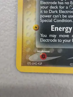 Dark Electrode Holo Rare 4/109 Team Rocket Returns Pokemon Card 2004 - Image 3