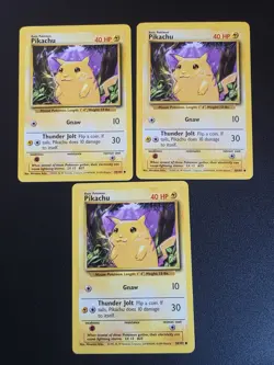Pikachu 58/102 - Base Set Common - LP - Pokemon TCG x3 - Image 1