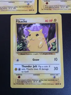 Pikachu 58/102 - Base Set Common - LP - Pokemon TCG x3 - Image 2