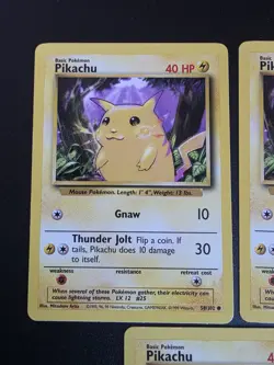 Pikachu 58/102 - Base Set Common - LP - Pokemon TCG x3 - Image 3