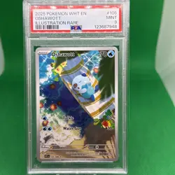 Oshawott 105/086 Illustration Rare - White Flare Pokemon English PSA 9 Mint - Image 1
