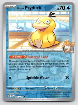 Pokemon Misty's Psyduck Destined Rivals DRI UC REVERSE HOLO 045/182 NM - Image 1