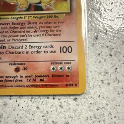 Pokemon TCG Wizards Charizard Base Set Holo Rare 4/102 1999 120 HP Stage 2 - Image 4