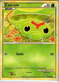 Caterpie 57/123 Non Holo HeartGold SoulSilver - Pokemon Card - NM - Image 1