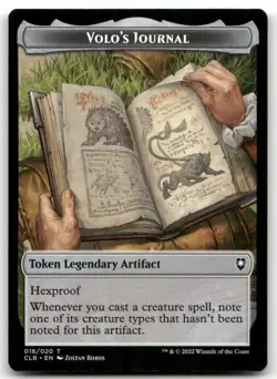 Volo's Journal Token Baldur's Gate MTG NM - Image 1