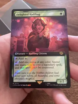 Delighted Halfling (Extended Art) (Surge Foil) MTG: the Lord of the Rings #774 - Image 2