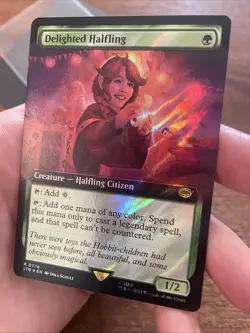 Delighted Halfling (Extended Art) (Surge Foil) MTG: the Lord of the Rings #774 - Image 3