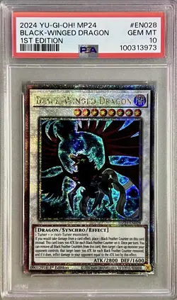 PSA 10 BLACK-WINGED DRAGON MP24-EN028 2024 YUGIOH 25TH ANN QUARTER CENTURY SCR - Image 1
