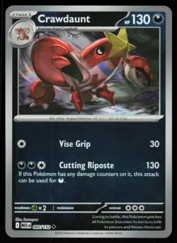 Crawdaunt 085/132 Uncommon Mega Evolution Pokemon Reverse Holo Near Mint - Image 1