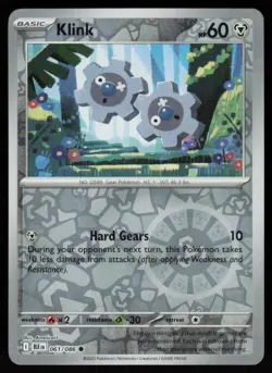 Klink 061/086 Common Black Bolt Pokemon Reverse Holo Near Mint - Image 1