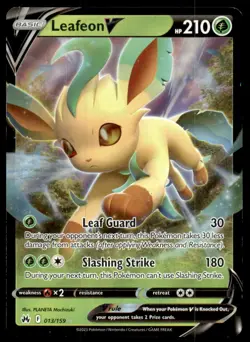 Leafeon V 013/159 Holo V Rare Crown Zenith Pokemon Near Mint - Image 1