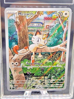 Title: 2025 Pokemon Meowth 106/094 Illustration Rare TAG 8.5 Phantasmal Flames - Image 2