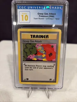 CGC 10 GEM MINT Pokemon 2000 Team Rocket 1st Edition 78/82 Goop Gas Attack Card - Image 1
