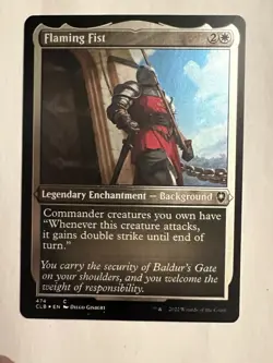 Flaming Fist Etched FOIL MTG Commander Legends: BFBG - Pack Fresh - NM - Image 1