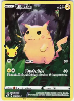 Pokemon Pikachu 005/025 Holo Rare Celebrations Pokemon Near Mint - Image 1