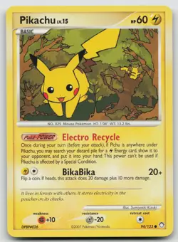 Pikachu 94/123 Common Mysterious Treasures Pokemon Lightly Played - Image 1