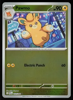 Pawmo 033/094 Common Phantasmal Flames Pokemon Reverse Holo Near Mint - Image 1