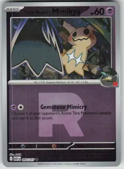 Pokemon Team Rocket Mimikyu Team Rocket Reverse Holo NM Ascended Heroes 097/217 - Image 1