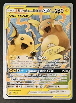 Raichu & Alolan Raichu Team GX 54/236 2019 Pokemon World Championships Decks - Image 1