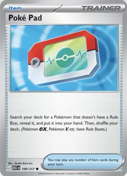 Poke Pad 198/217 Pokemon ME: Ascended Heroes Common Reverse Holo 2026 NM - Image 1