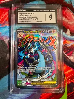 MEGA CHARIZARD X EX 023 UPC BLACK STAR PROMOS POKEMON CGC 9 MINT - Image 1