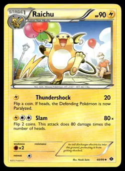 Raichu Next Destinies Uncommon 40/99 2012 Pokemon TCG - Image 1