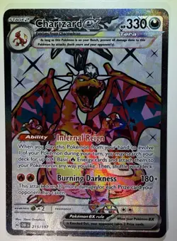 Charizard EX Obsidian Flames Ultra Rare Full Art Holo Card 215/197 - Image 1