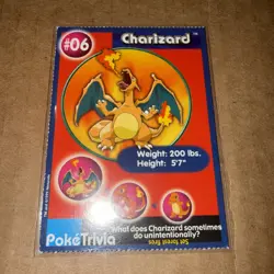 Charizard #6 Pokemon Burger King 1999 PokeTrivia Movie Card Perforated - Image 2