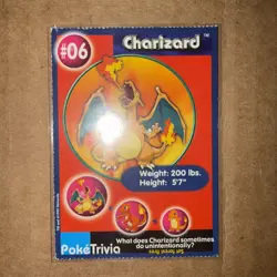 Charizard #6 Pokemon Burger King 1999 PokeTrivia Movie Card Perforated - Image 3