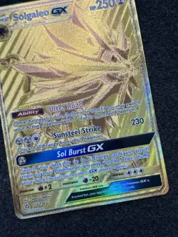 Solgaleo GX 173/156 Ultra Prism Gold Secret Rare Pokemon Card S&M 2018 TCG NM - Image 3