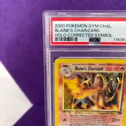 Blaine's Charizard CORRECTED SYMBOL PSA 1 Carta Pokemon Vintage Gym Challenge - Image 2