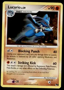 Lucario 2/17 Rare POP Series 8 Pokemon Holo Lightly Played - Image 1