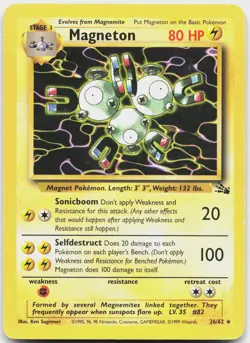 Magneton 26/62 Rare Fossil Pokemon Moderately Played - Image 1