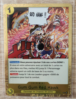 Carte One Piece Gum Gum Red Hawk OP11-114 FR - Card game Holo - Image 1