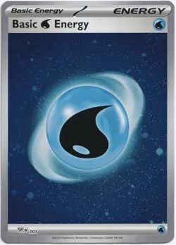 Pokemon Basic Water Energy Cosmos Holo 151 SVE 003 NM English - Image 1