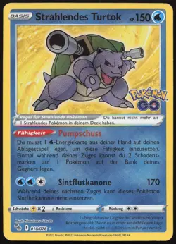 Pokemon Strahlendes Turtok Holo Rare Pokemon GO 018/078 NM DE - Image 1