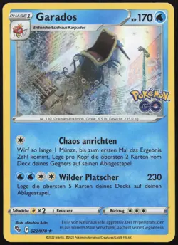 Pokemon Garados Holo Rare Pokemon GO 022/078 NM DE - Image 1