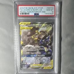 Pokemon Lucario & Melmetal GX SM Black Star Promo SM192 Holo PSA 10 2019 - Image 1