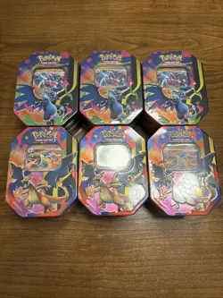 Pokemon TCG Mega Charizard EX Tin Set Of 6 (X & Y) Brand New Factory Sealed - Image 1