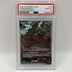 PSA 10 Regidrago V Alt Art SILVER TEMPEST 184/195 GEM MINT Graded Pokemon Card - Image 1