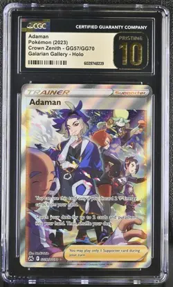 CGC 10 Pristine Adaman GG57/GG70 Crown Zenith Full Art Illustration Rare Pokemon - Image 1