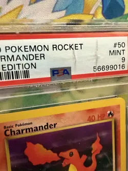 2000 Pokemon Charmander 1st Edition #50/82 Team Rocket PSA 9 Mint Has crack - Image 2