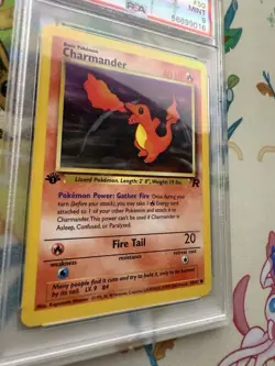 2000 Pokemon Charmander 1st Edition #50/82 Team Rocket PSA 9 Mint Has crack - Image 3