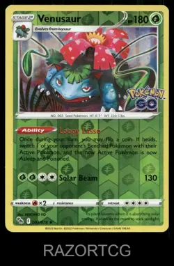 VENUSAUR 003/078 HOLO R POKEMON GO POKEMON REVERSE HOLO NM/M - Image 1