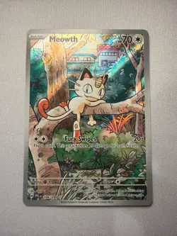 Meowth 106 Phantasmal Flames Pokemon Card Illustration Rare Holo NM TCG singles - Image 1