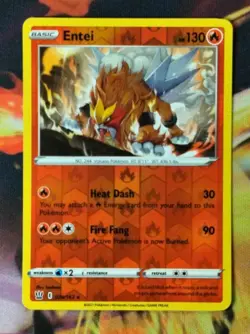 Entei 20/163 Reverse Holo Very LP Battle Styles 2021 Sword + Shield Pokemon Card - Image 1