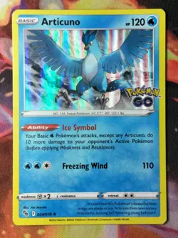 Articuno 24/78 VERY LIGHT PLAY Pokemon GO Holo Rare 2022 Pokemon Card - Image 1